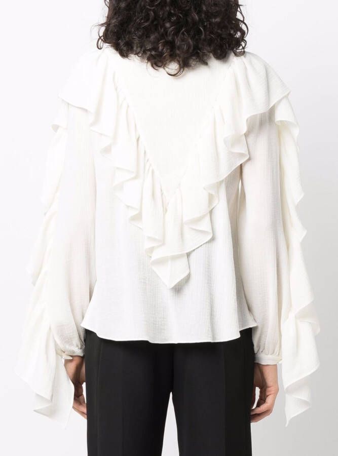 Rochas Blouse met ruches Wit