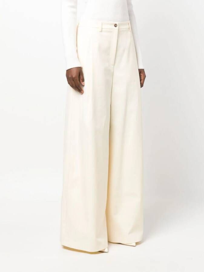 Rochas Broek met wijde pijpen Beige