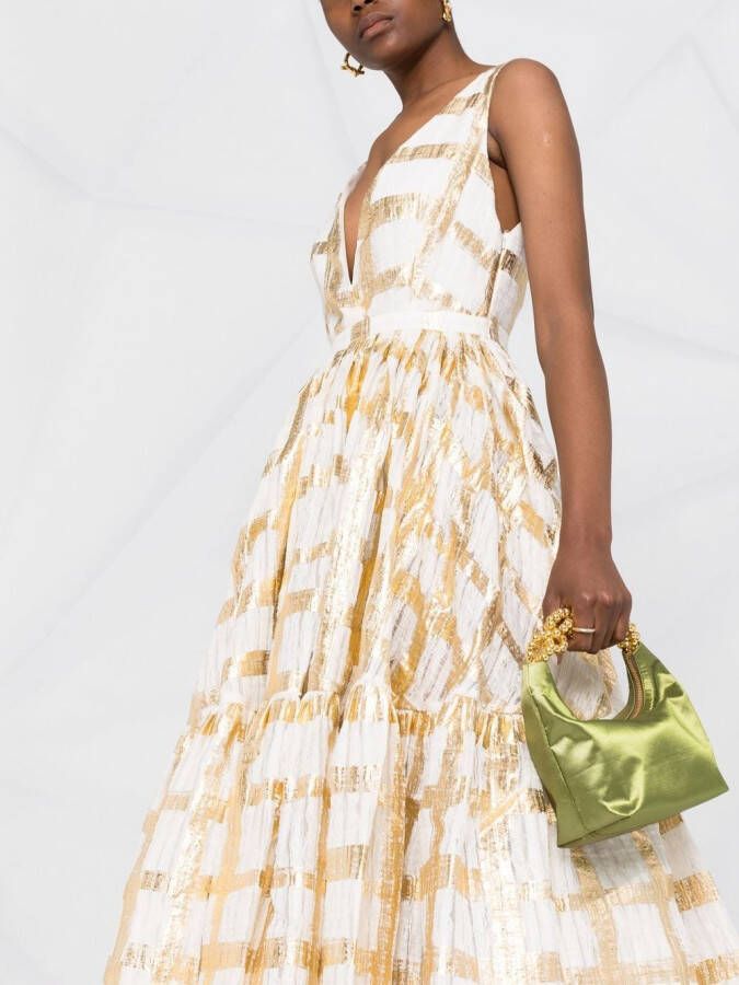 Rochas Flared midi-jurk Wit