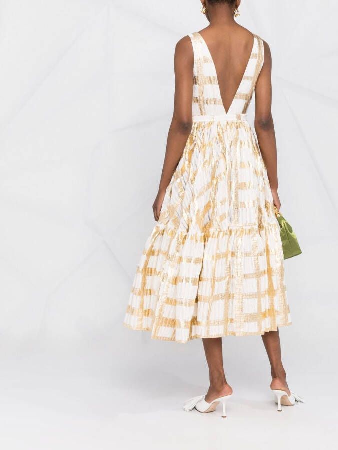 Rochas Flared midi-jurk Wit