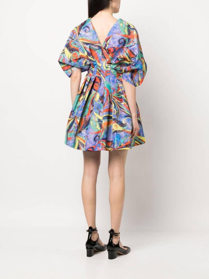 Rochas Geplooide mini-jurk Blauw