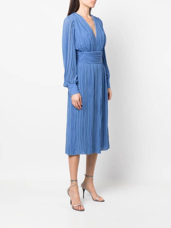 Rochas Midi-jurk met plissé detail Blauw