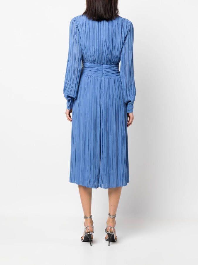 Rochas Midi-jurk met plissé detail Blauw