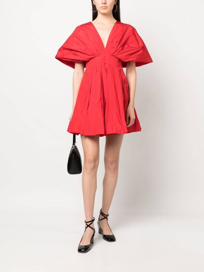 Rochas Mini-jurk met pofmouwen Rood