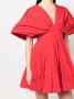 Rochas Mini-jurk met pofmouwen Rood - Thumbnail 5