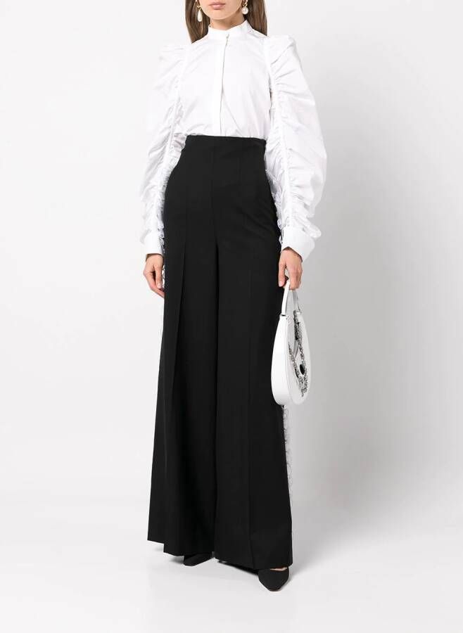 Rochas Pantalon met wijde pijpen Zwart