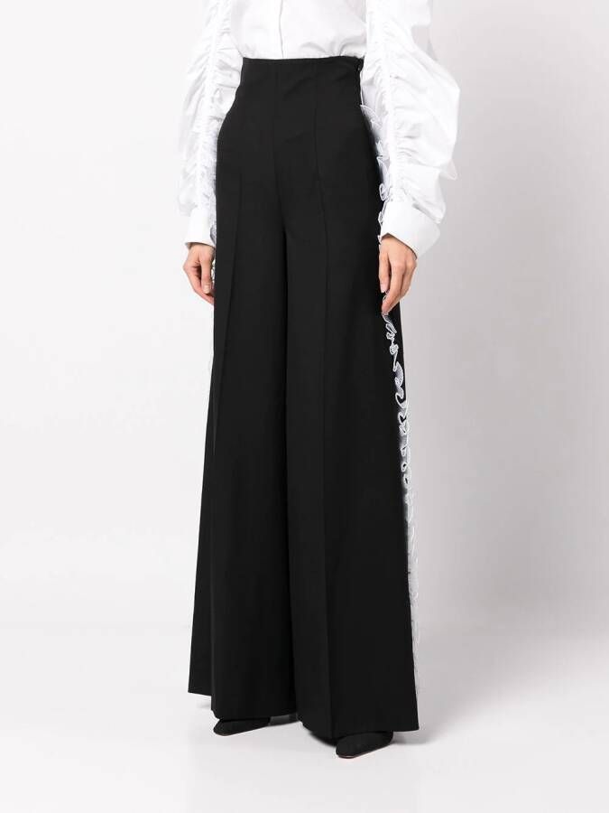 Rochas Pantalon met wijde pijpen Zwart