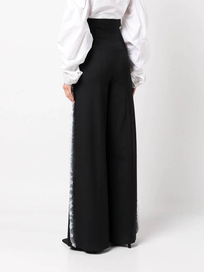 Rochas Pantalon met wijde pijpen Zwart