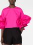 Rochas Top met ruchemouwen Roze - Thumbnail 5