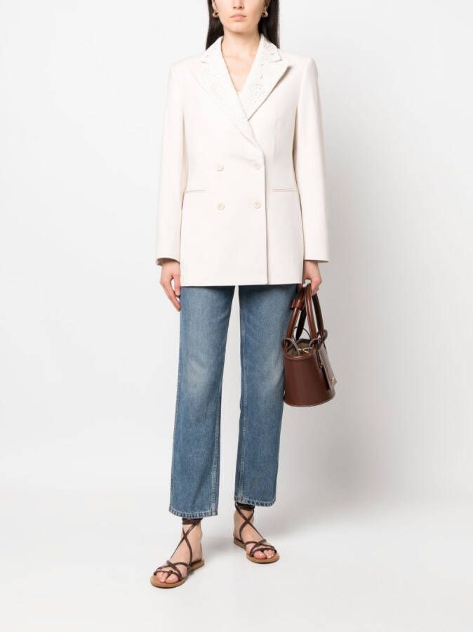 Rodebjer Blazer met dubbele rij knopen Beige