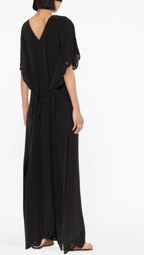 Rodebjer Broderie anglaise maxi-jurk Zwart