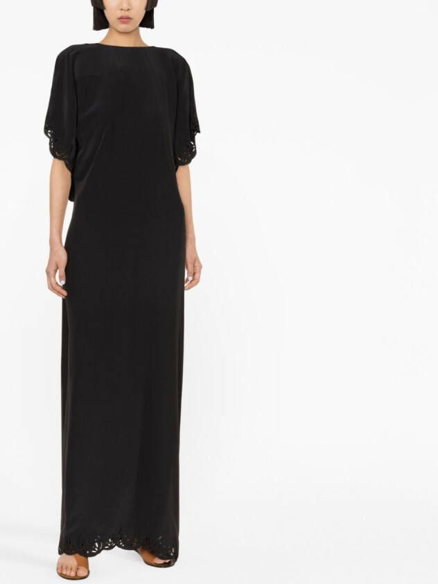 Rodebjer Broderie anglaise maxi-jurk Zwart