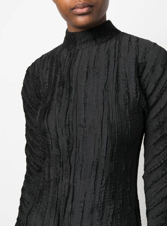 Rodebjer Jurk met gekreukt-effect Zwart