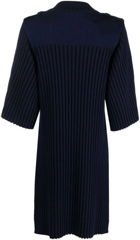 Rodebjer Ribgebreide midi-jurk Blauw