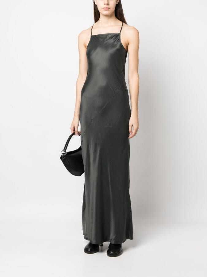 Rodebjer Blousejurk met satijnen afwerking Grijs