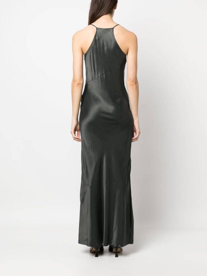 Rodebjer Blousejurk met satijnen afwerking Grijs