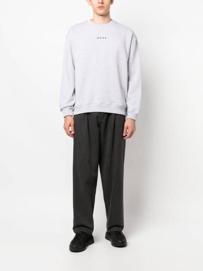 Róhe Sweater met logoprint Grijs