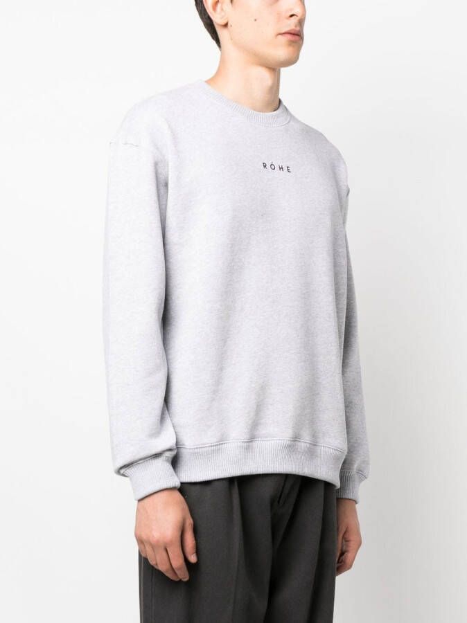 Róhe Sweater met logoprint Grijs