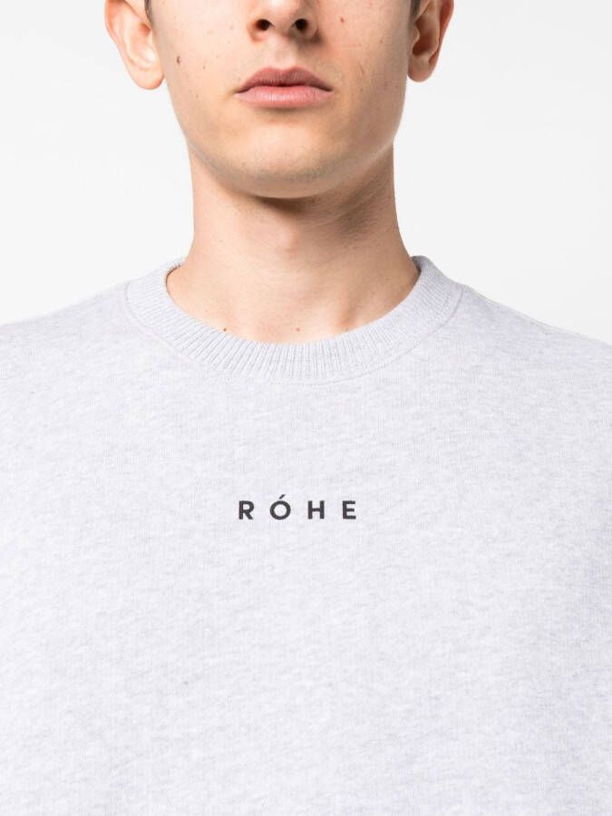 Róhe Sweater met logoprint Grijs