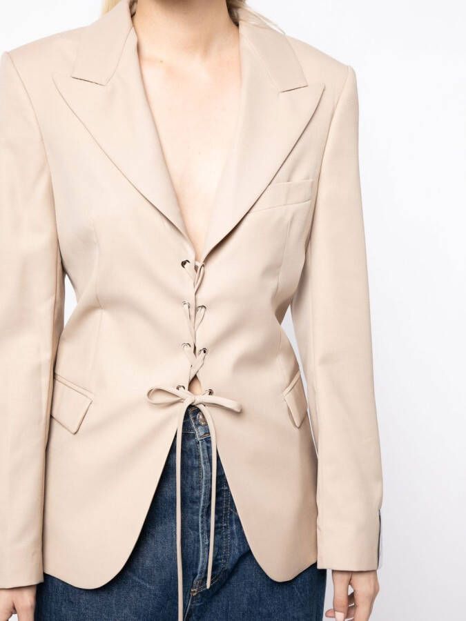 Rokh Blazer met open rug Bruin
