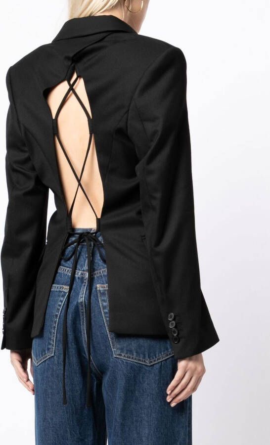 Rokh Blazer met open rug Zwart