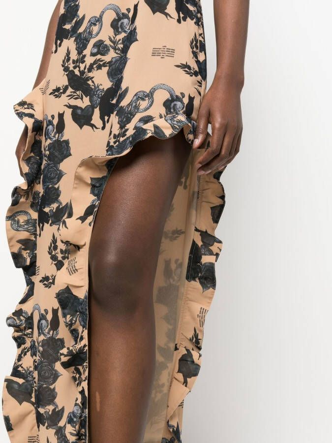 Rokh Maxi-jurk met ruches Beige