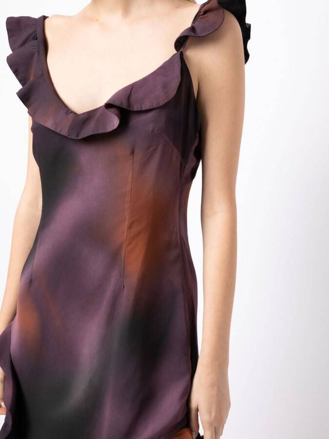 Rokh Maxi-jurk met ruches Paars