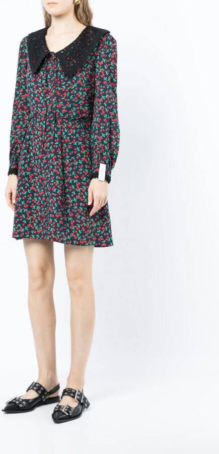 Rokh Mini-jurk met kersenprint Rood