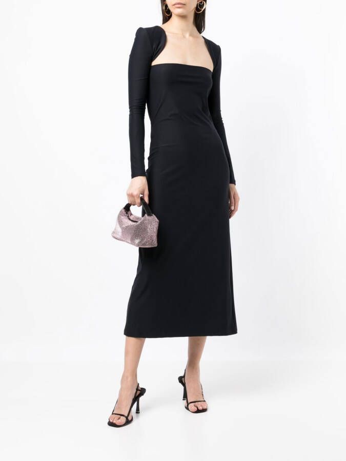 Rokh Mini-jurk met vierkante hals Zwart