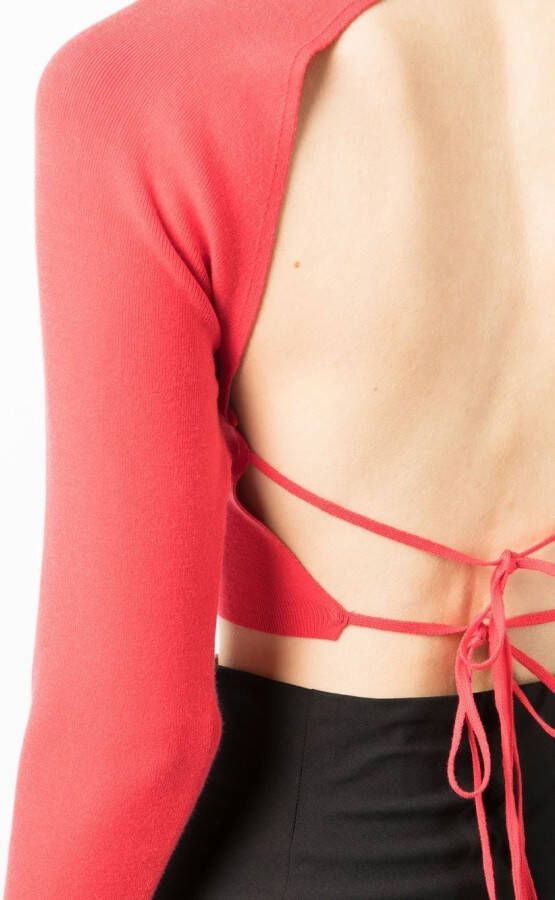 Rokh Top met open rug Rood
