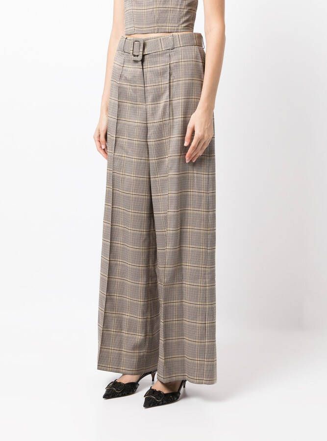 Rokh Taille met pied-de-poule print Bruin