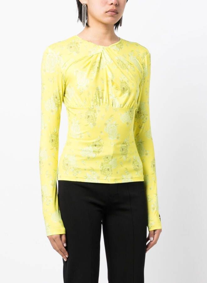 Rokh Top met gedraaid detail Geel