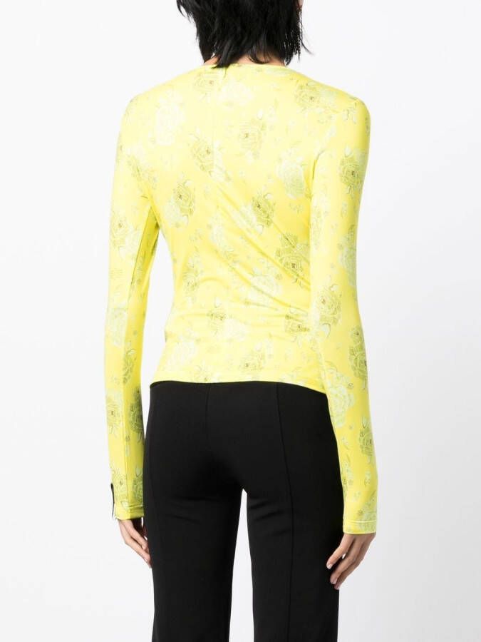 Rokh Top met gedraaid detail Geel