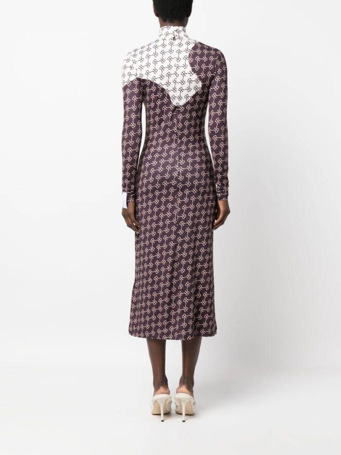 Rokh Jurk met monogram Bruin