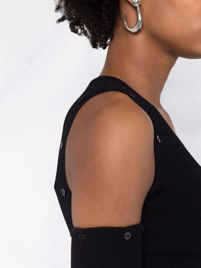 Rokh Vest met uitgesneden detail Zwart