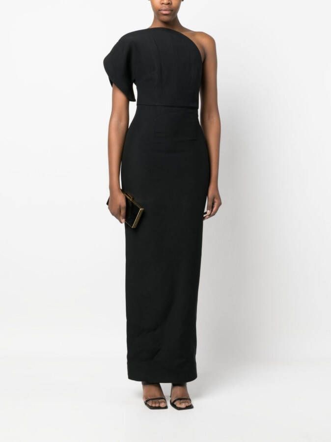 Roland Mouret Asymmetrische maxi-jurk Zwart