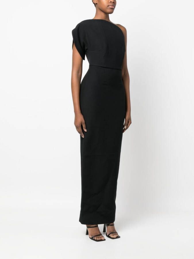 Roland Mouret Asymmetrische maxi-jurk Zwart