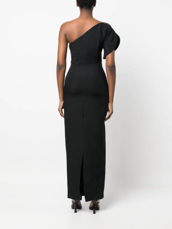 Roland Mouret Asymmetrische maxi-jurk Zwart