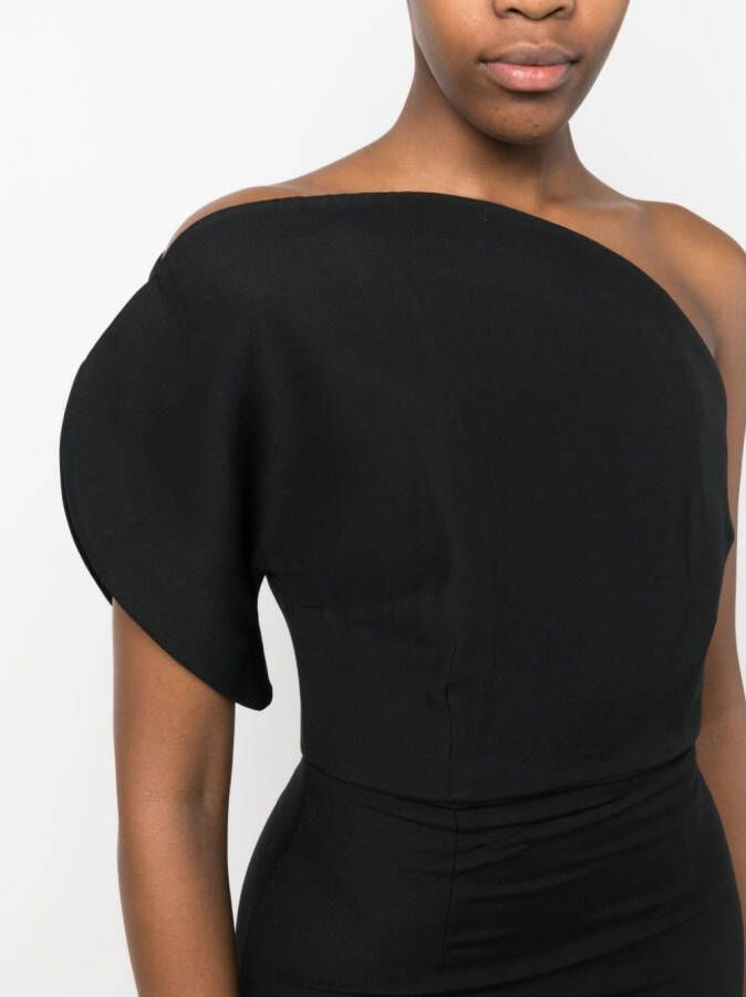 Roland Mouret Asymmetrische maxi-jurk Zwart