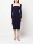 Roland Mouret Midi-jurk met lange mouwen Blauw - Thumbnail 2