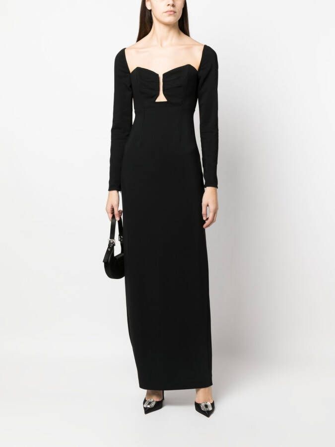 Roland Mouret Maxi-jurk met lange mouwen Zwart