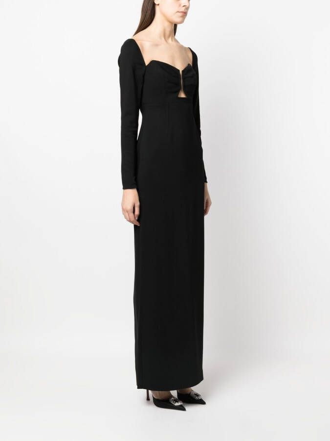 Roland Mouret Maxi-jurk met lange mouwen Zwart