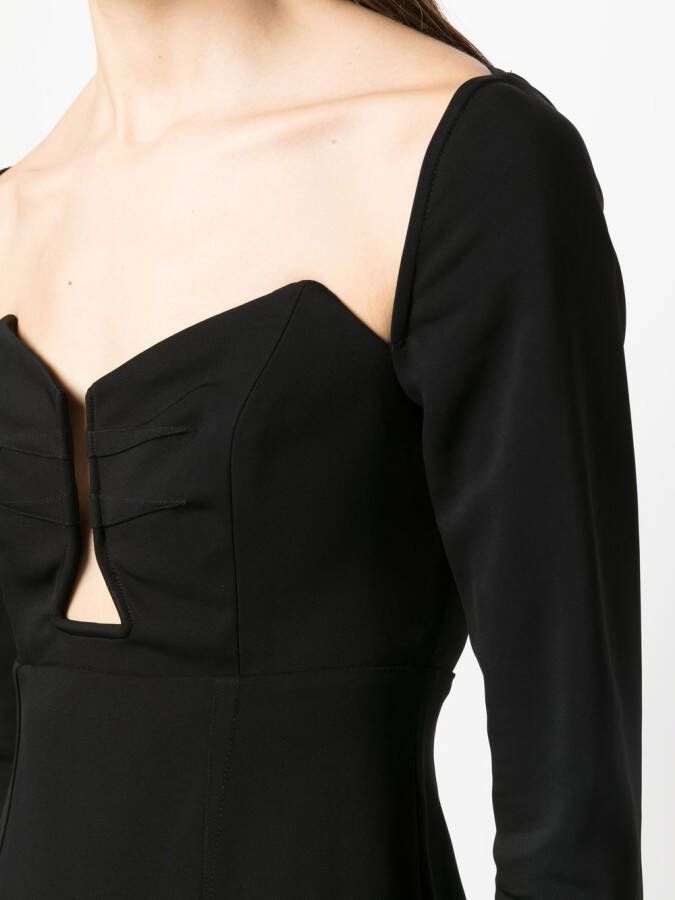 Roland Mouret Maxi-jurk met lange mouwen Zwart