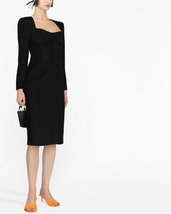 Roland Mouret Midi-jurk met sweetheart hals Zwart