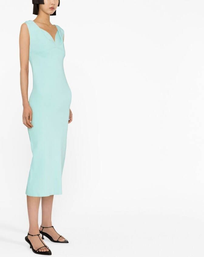 Roland Mouret Midi-jurk met sweetheart hals Blauw