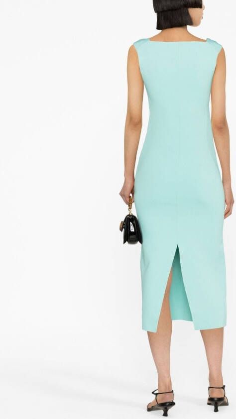 Roland Mouret Midi-jurk met sweetheart hals Blauw