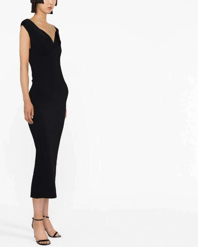 Roland Mouret Midi-jurk met sweetheart hals Zwart