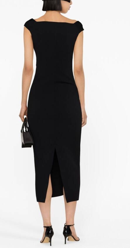 Roland Mouret Midi-jurk met sweetheart hals Zwart