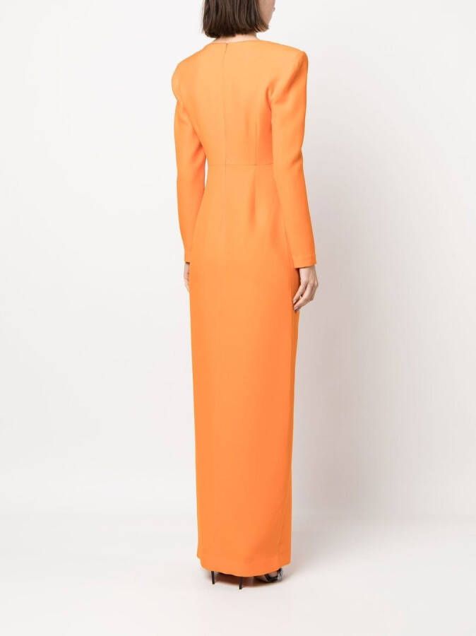 Roland Mouret Maxi-jurk met lange mouwen Oranje