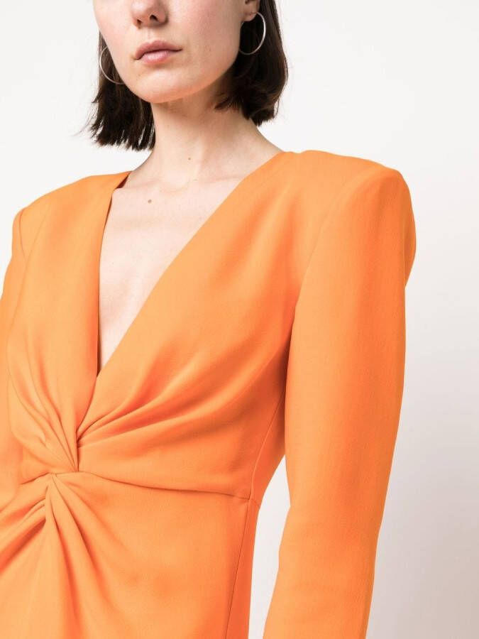Roland Mouret Maxi-jurk met lange mouwen Oranje
